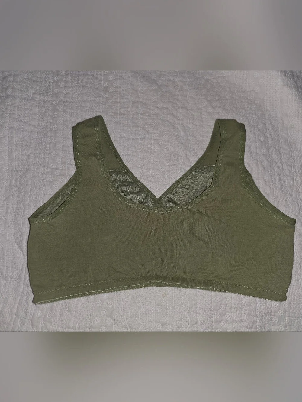 3 Bras Cotton Front Snap Comfort Lace Trim